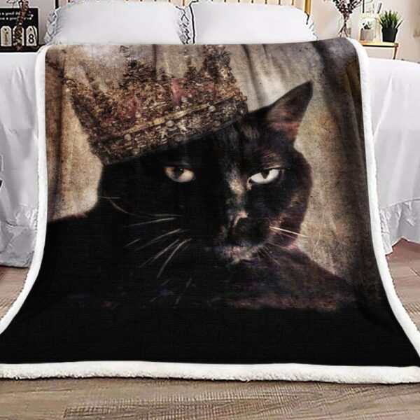 King Of Cat Fleece Blanket Sherpa Blanket