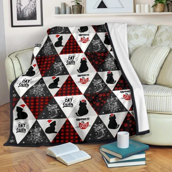 Christmas Cat Fleece Blanket Sherpa Blanket