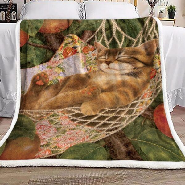 Cat Sleep Fleece Blanket Sherpa Blanket
