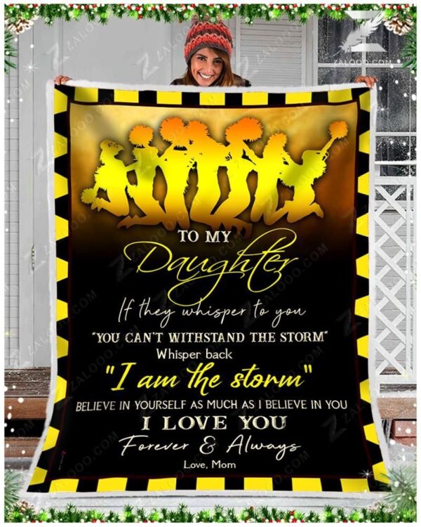 Cheerleader To My Daughter I Love You Fleece Blanket Sherpa Blanket