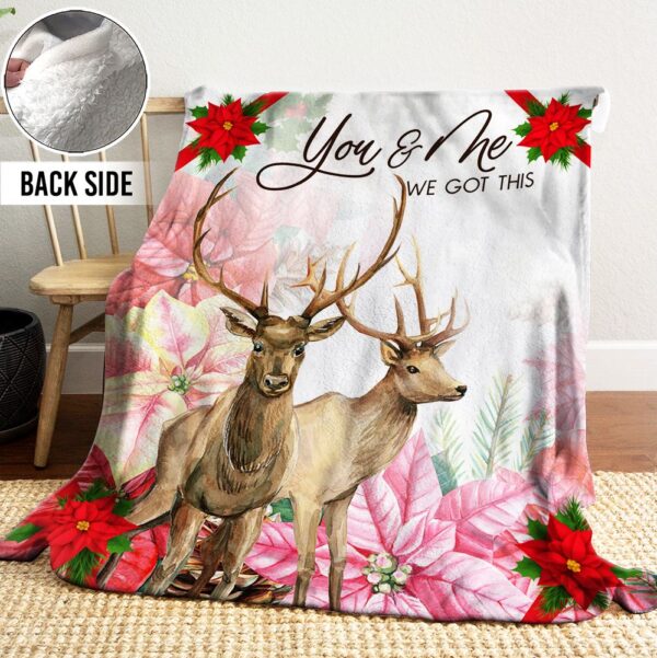 Deer Fleece Blanket Sherpa Blanket