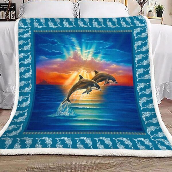 Dolphins Fleece Blanket Sherpa Blanket