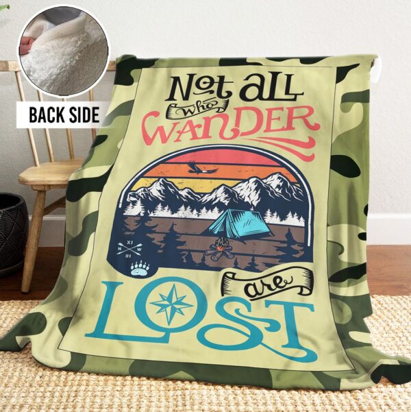 Camping Wander Fleece Blanket Sherpa Blanket
