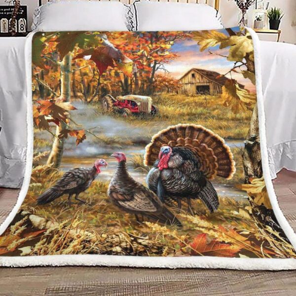 Turkey Hunting Fleece Blanket Sherpa Blanket