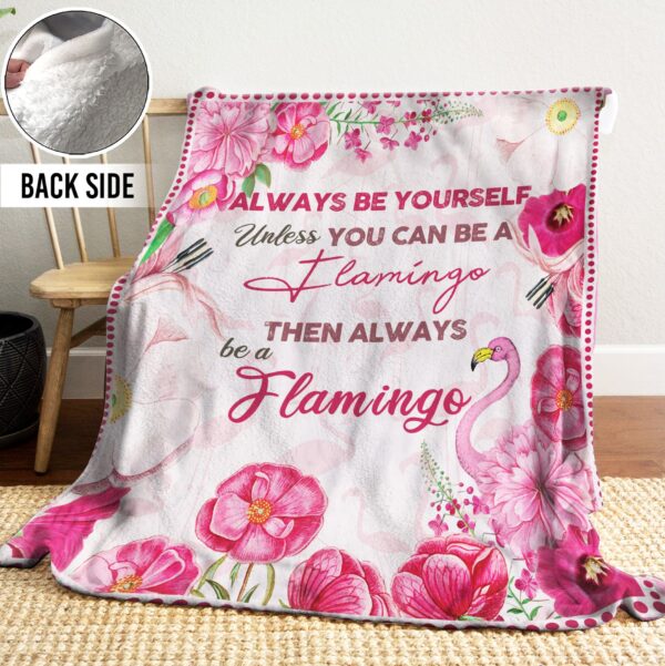 Flamingo Flowers Fleece Blanket Sherpa Blanket