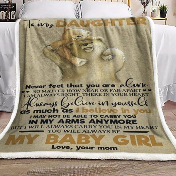 To My Daughter Teddy Bear Fleece Blanket Sherpa Blanket