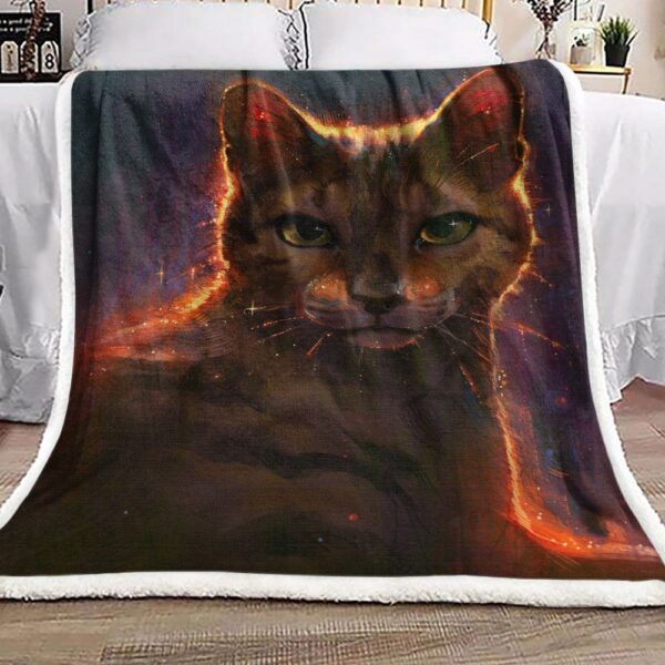 Cat Portrait Fleece Blanket Sherpa Blanket