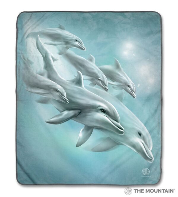 Dolphin Dive Fleece Blanket Sherpa Blanket