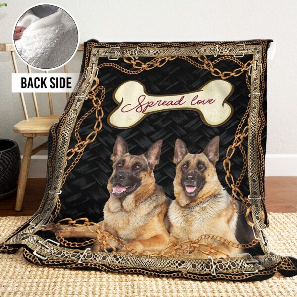 German Shepherd Fleece Blanket Sherpa Blanket
