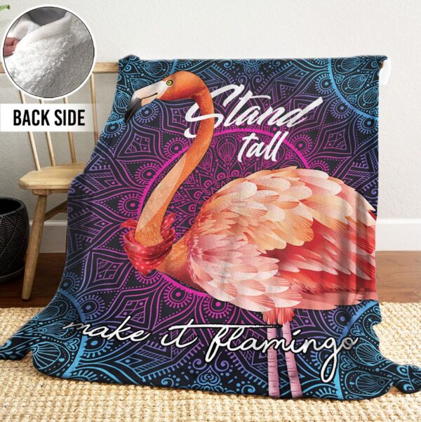 Flamingo Mandala Fleece Blanket Sherpa Blanket