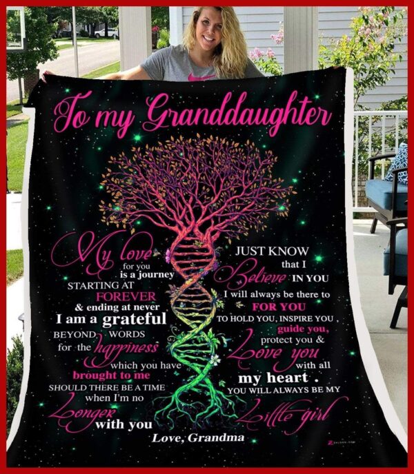 Tree Of Life Granddaughter Grandma My Love For You Is A Journey Fleece Blanket Sherpa Blanket