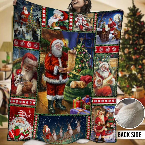 Santa Fleece Blanket Sherpa Blanket