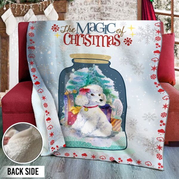 Poodle Christmas Fleece Blanket Sherpa Blanket