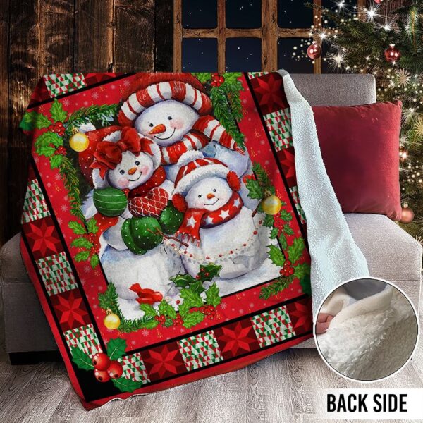 Snowman Christmas Fleece Blanket Sherpa Blanket