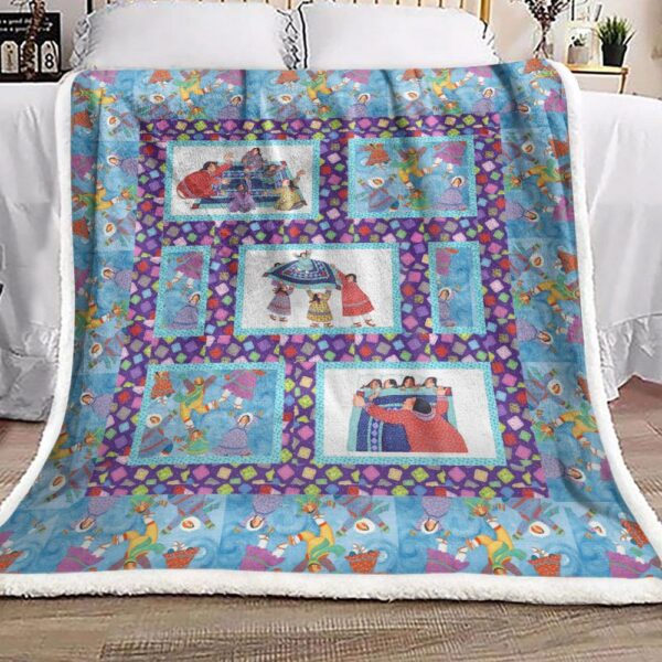Mothers And Daughter Fleece Blanket Sherpa Blanket