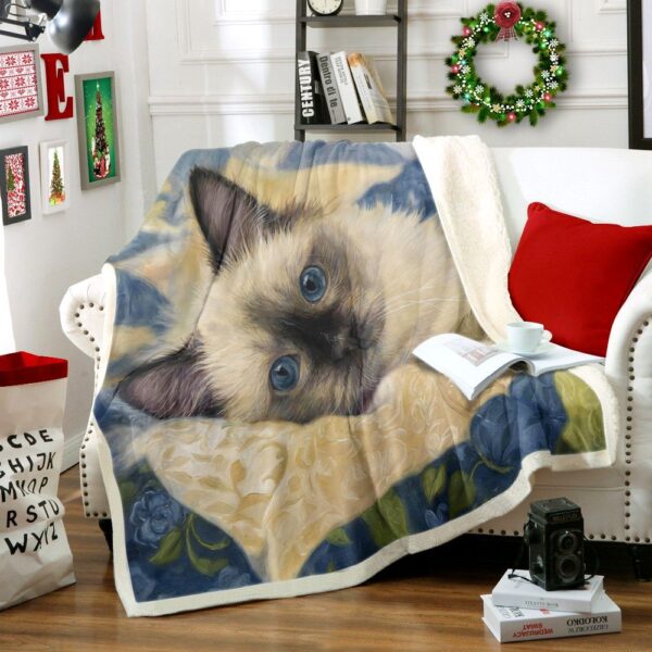 Lovely Cat Fleece Blanket Sherpa Blanket