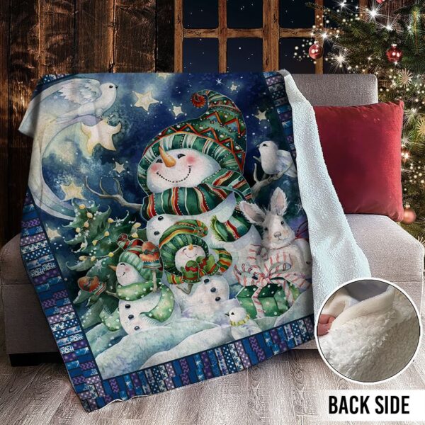 Snowman Christmas Fleece Blanket Sherpa Blanket