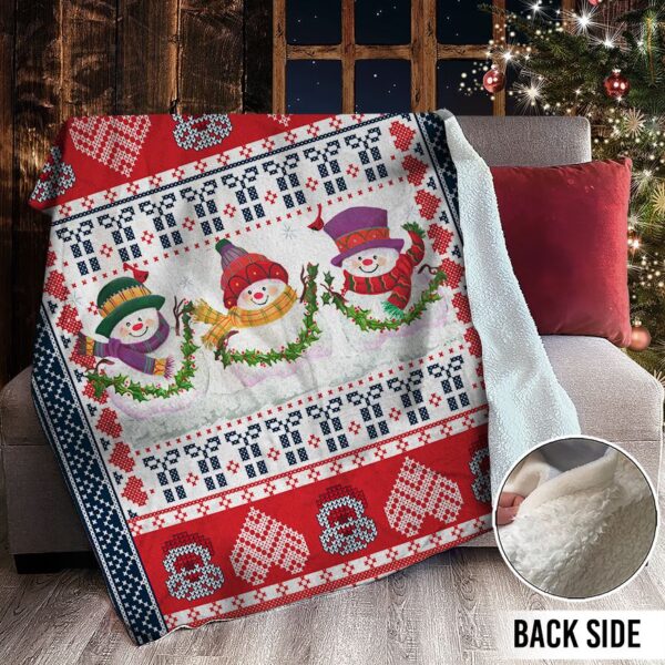 Snowman Christmas Fleece Blanket Sherpa Blanket