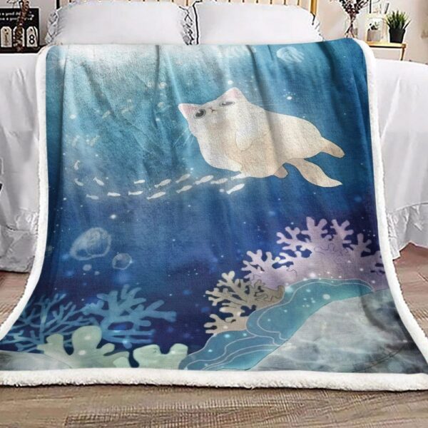 Diving Cat Fleece Blanket Sherpa Blanket