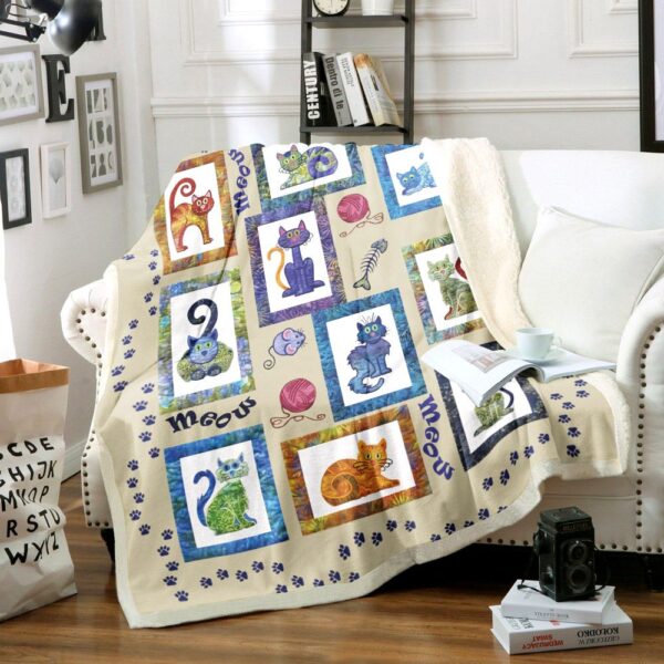 Cat Fleece Blanket Sherpa Blanket
