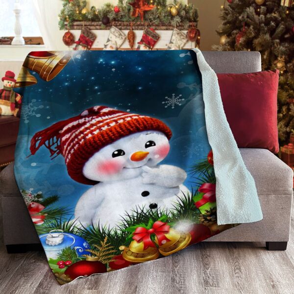 Snowman Fleece Blanket Sherpa Blanket