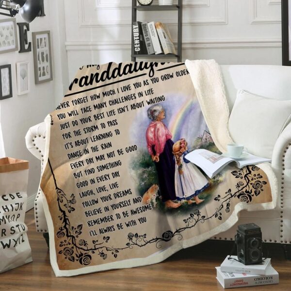 To My Granddaughter Fleece Blanket Sherpa Blanket