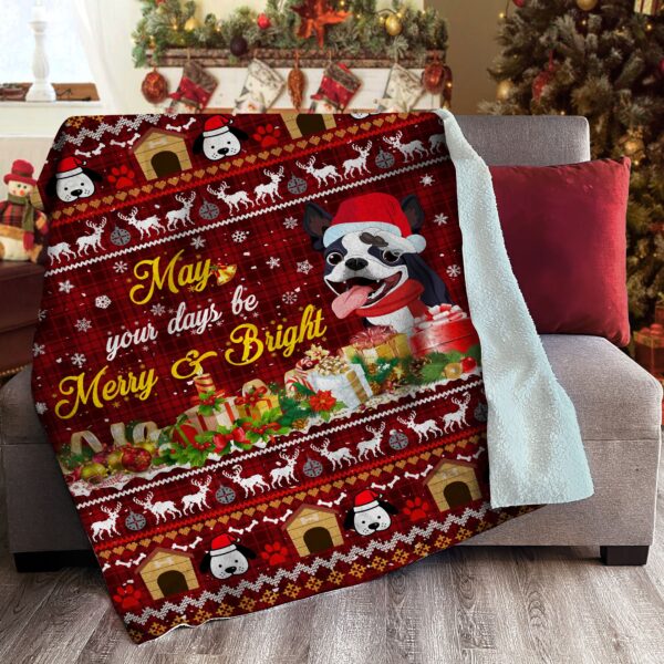 Boston Terrier Fleece Blanket Sherpa Blanket