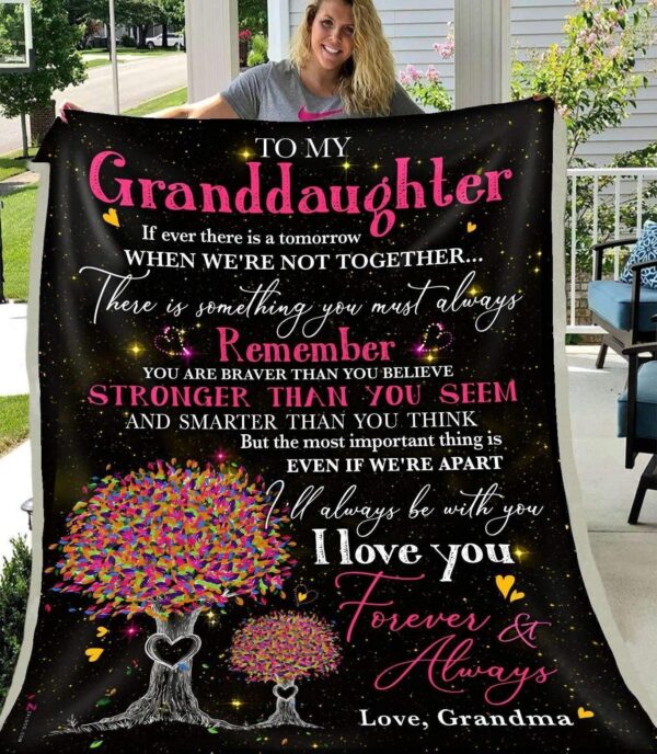 Tree Of Life To My Granddaughter Grandma If Ever There Is A Tomorrow Fleece Blanket Sherpa Blanket