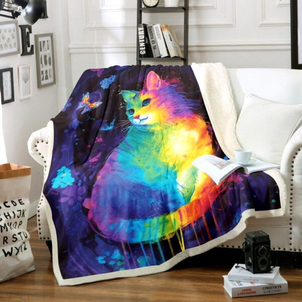 Cat Fleece Blanket Sherpa Blanket
