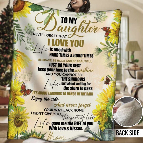 To My Daughter Never Fleece Blanket Sherpa Blanket