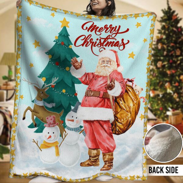 Santa Fleece Blanket Sherpa Blanket