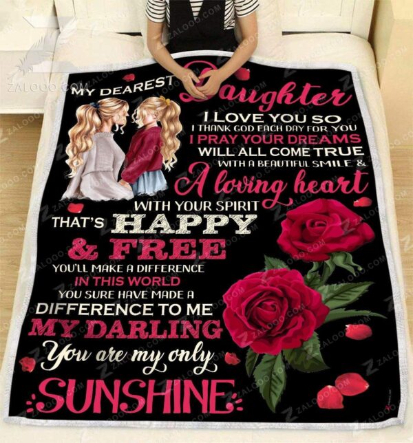 Rose My Dearest Daughter That Is Happy And Free Fleece Blanket Sherpa Blanket