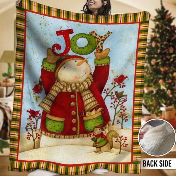Snowman Fleece Blanket Sherpa Blanket
