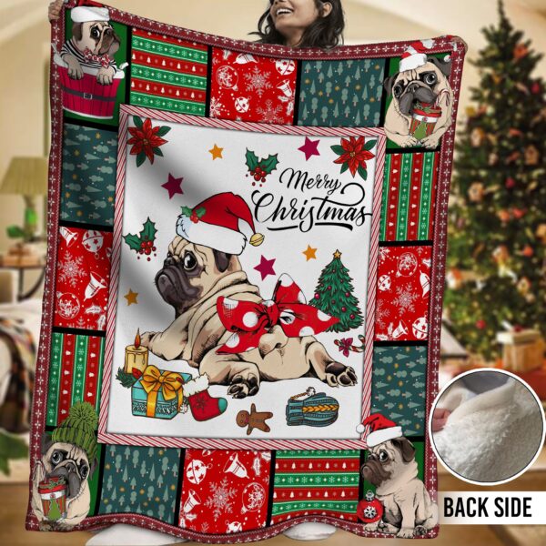 Pug Fleece Blanket Sherpa Blanket