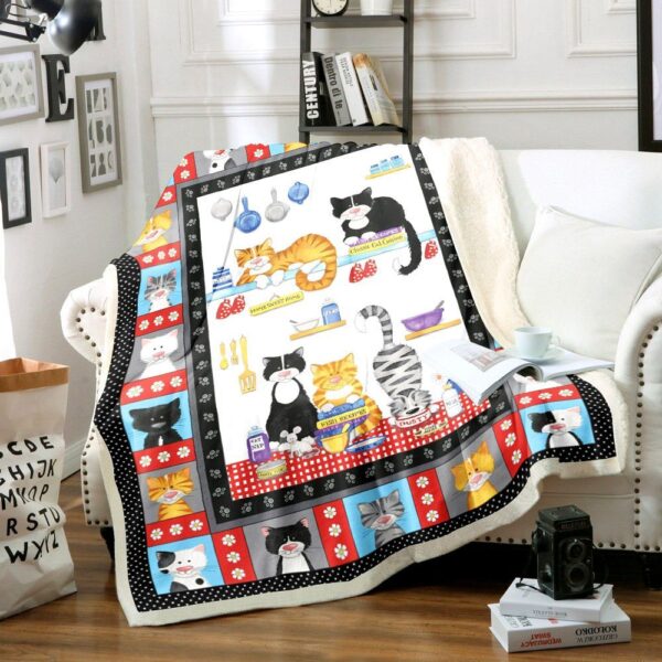 Cat Fleece Blanket Sherpa Blanket
