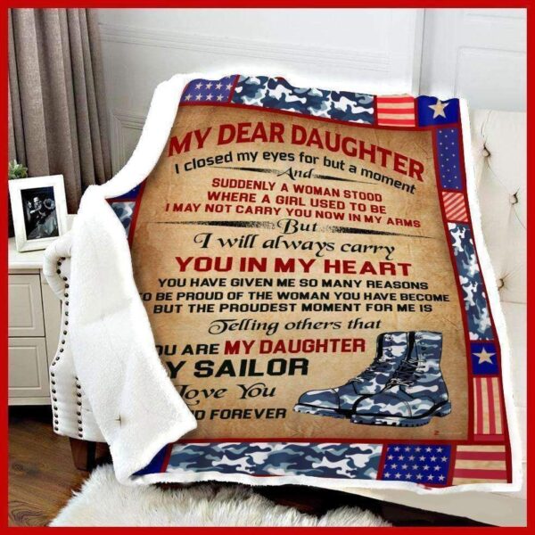My Daughter My Sailor I Closed My Eyes Fleece Blanket Sherpa Blanket