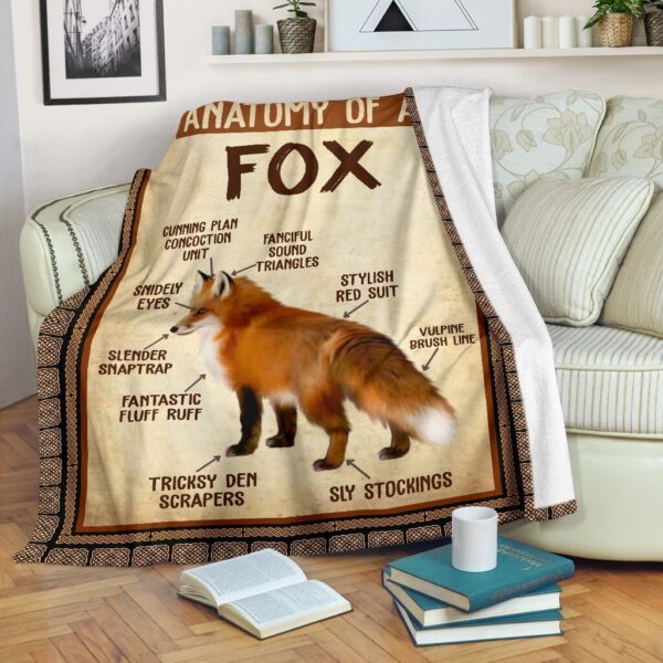 Fox Anatomy Fleece Blanket Sherpa Blanket