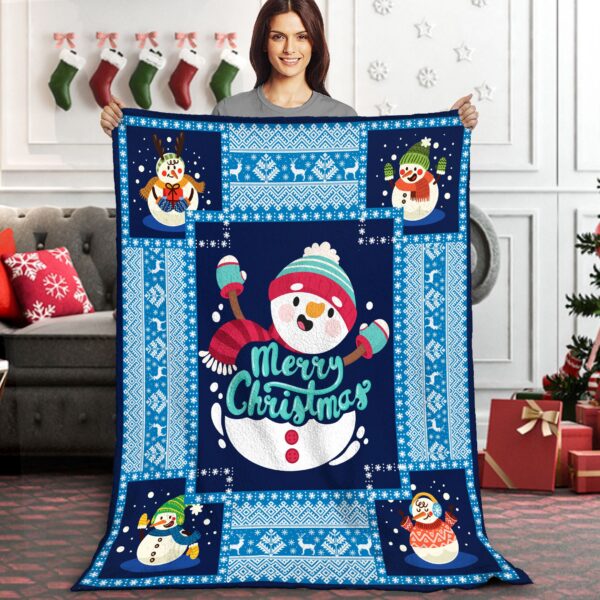 Snowman Christmas Fleece Blanket Sherpa Blanket
