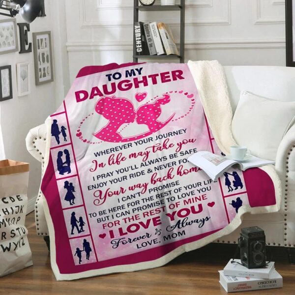 To My Daughter Fleece Blanket Sherpa Blanket
