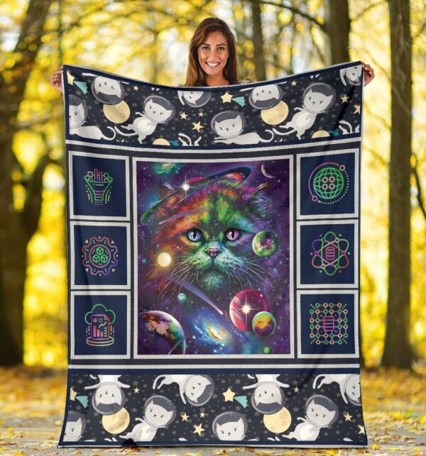 Cat Astronaut Fleece Blanket Sherpa Blanket