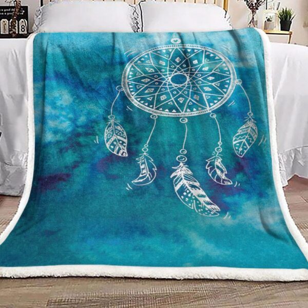 Blue Dreamcatcher Fleece Blanket Sherpa Blanket