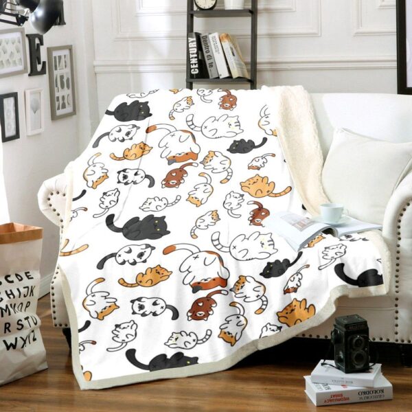 Cat Fleece Blanket Sherpa Blanket