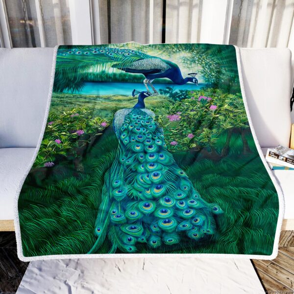 Peacock Blue Art Fleece Blanket Sherpa Blanket