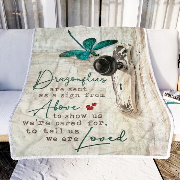 Dragonflies Are Sent As A Sign From Above Fleece Blanket Sherpa Blanket