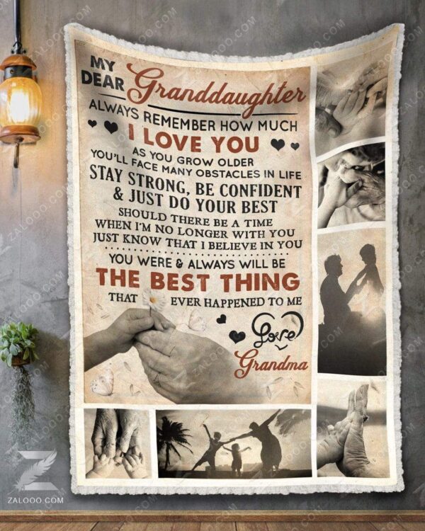 My Dear Granddaughter Love Grandma Fleece Blanket Sherpa Blanket