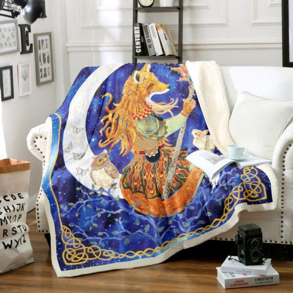 Celtic Fox Fleece Blanket Sherpa Blanket