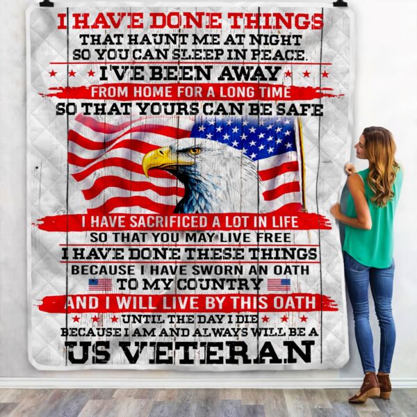 Veteran I Have Done Things Fleece Blanket Sherpa Blanket