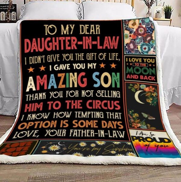 To My Dear Daughter In Law Fleece Blanket Sherpa Blanket