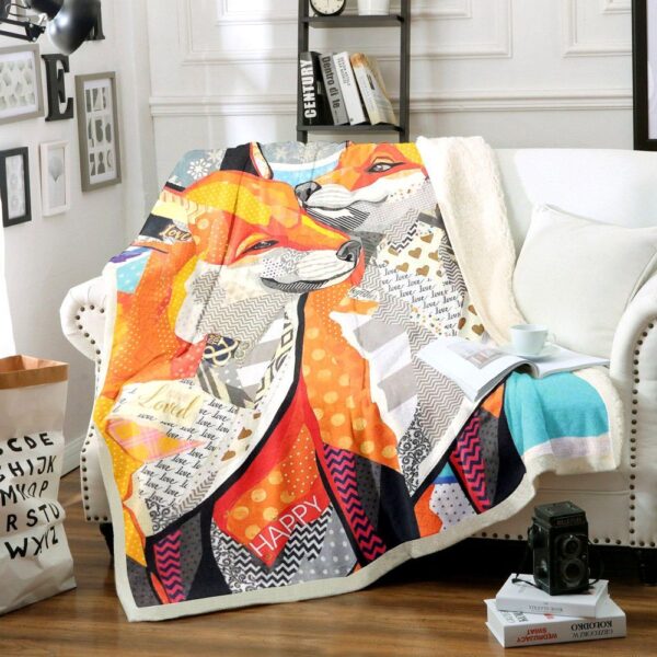 Fox Fleece Blanket Sherpa Blanket