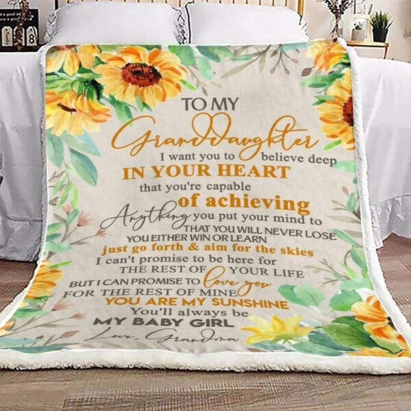 To My Granddaughter Fleece Blanket Sherpa Blanket